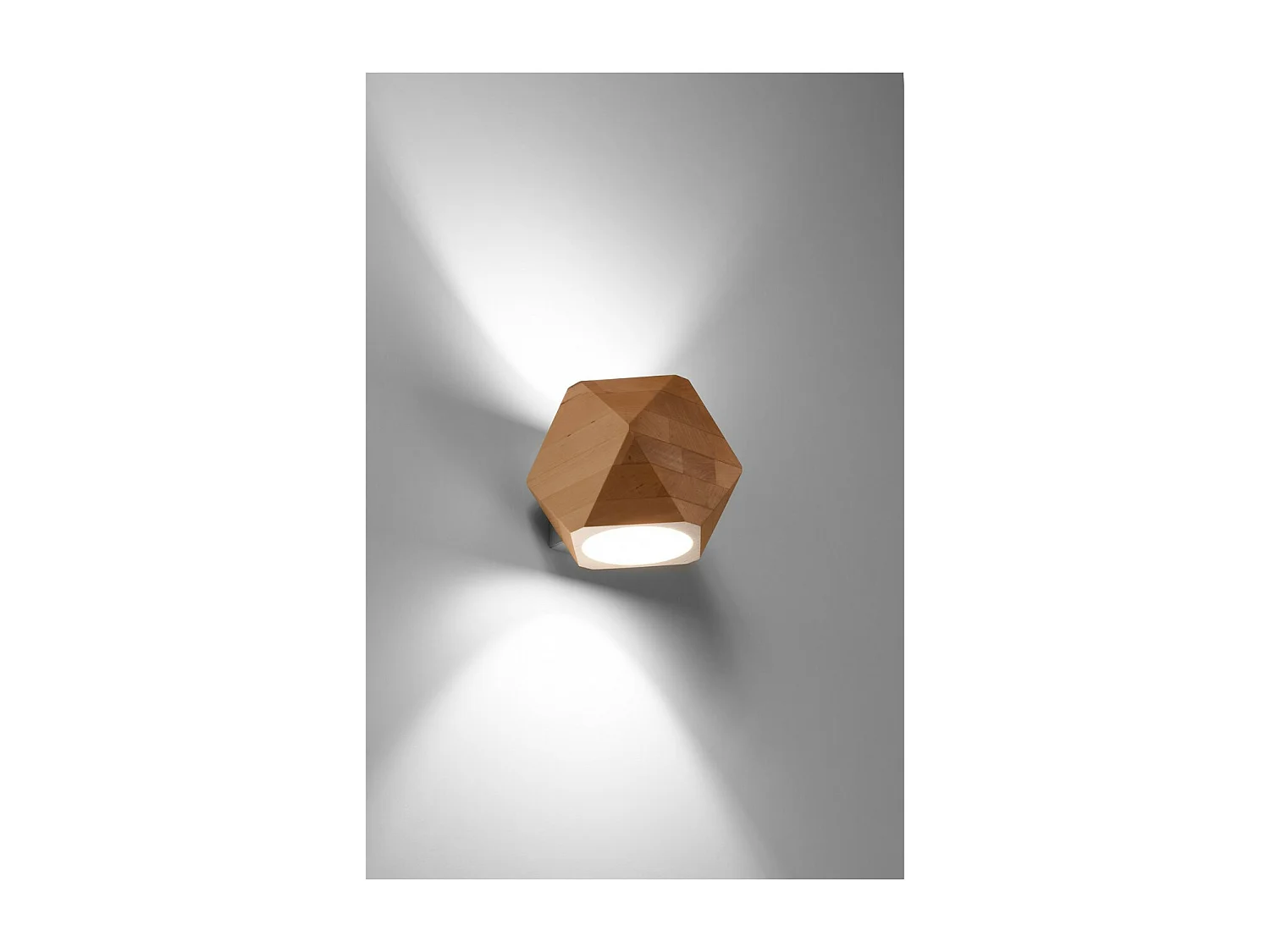 Sollux Lighting Woody Lampada da parete Up & Down, legno naturale, 1x G9