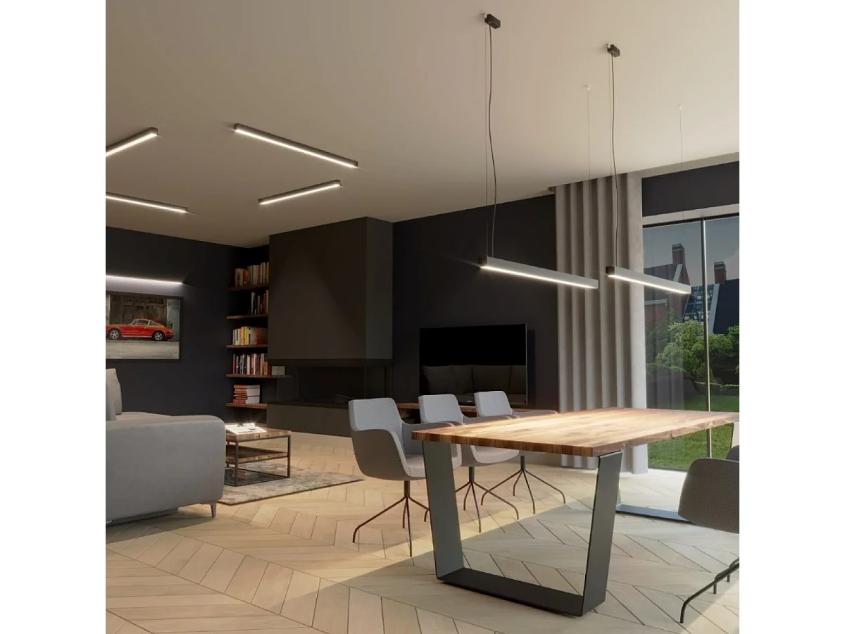 Applique LED da incasso integrate Grigio 95cm 4000K Apliques de empotrar LED integrados Gris 95cm 4000K