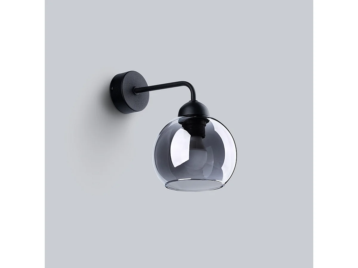 Candeeiros De Parede Alino Moderno, Aço - 1 Lichtbronnen - L.15 X H.26 Cm - Preto