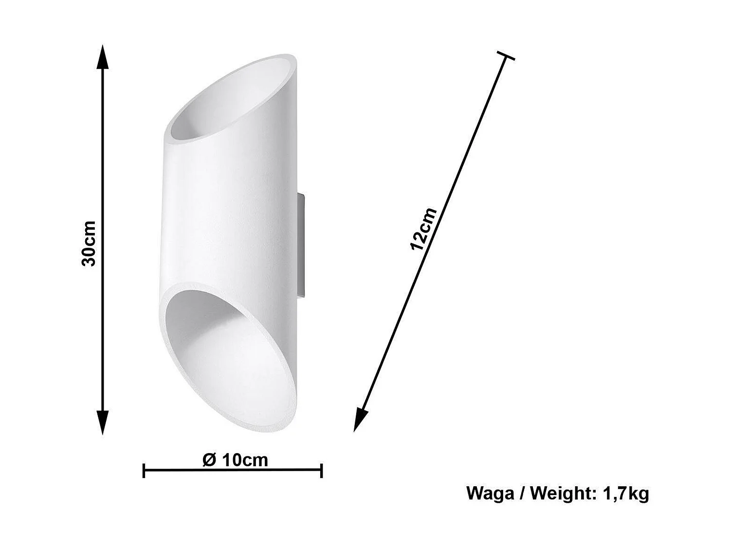 Sollux PENNE 1 Applique Murale Light Up Down Blanc, G9