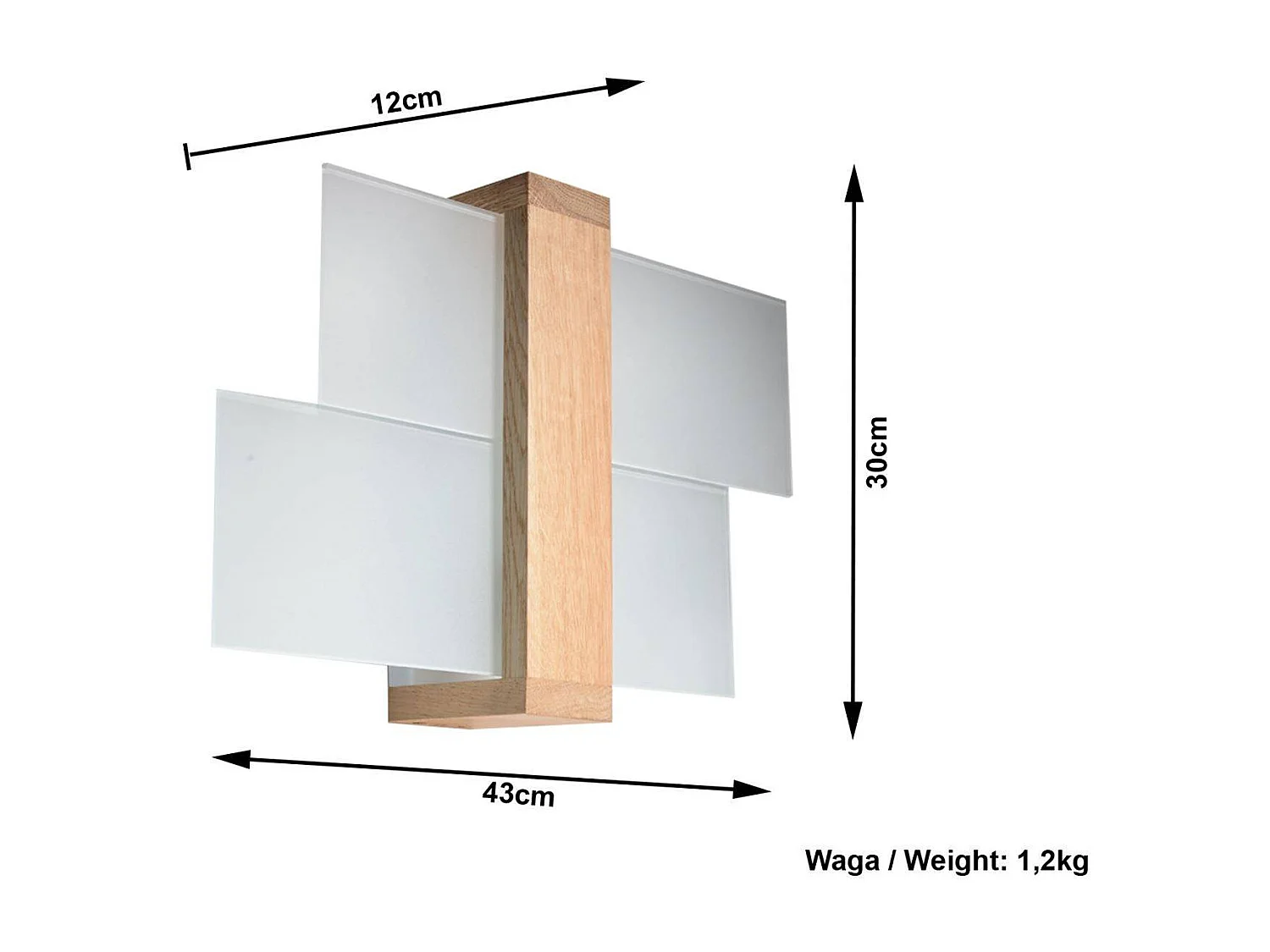 Sollux FENIKS - 1 licht Flush Wandleuchte Naturholz, E27