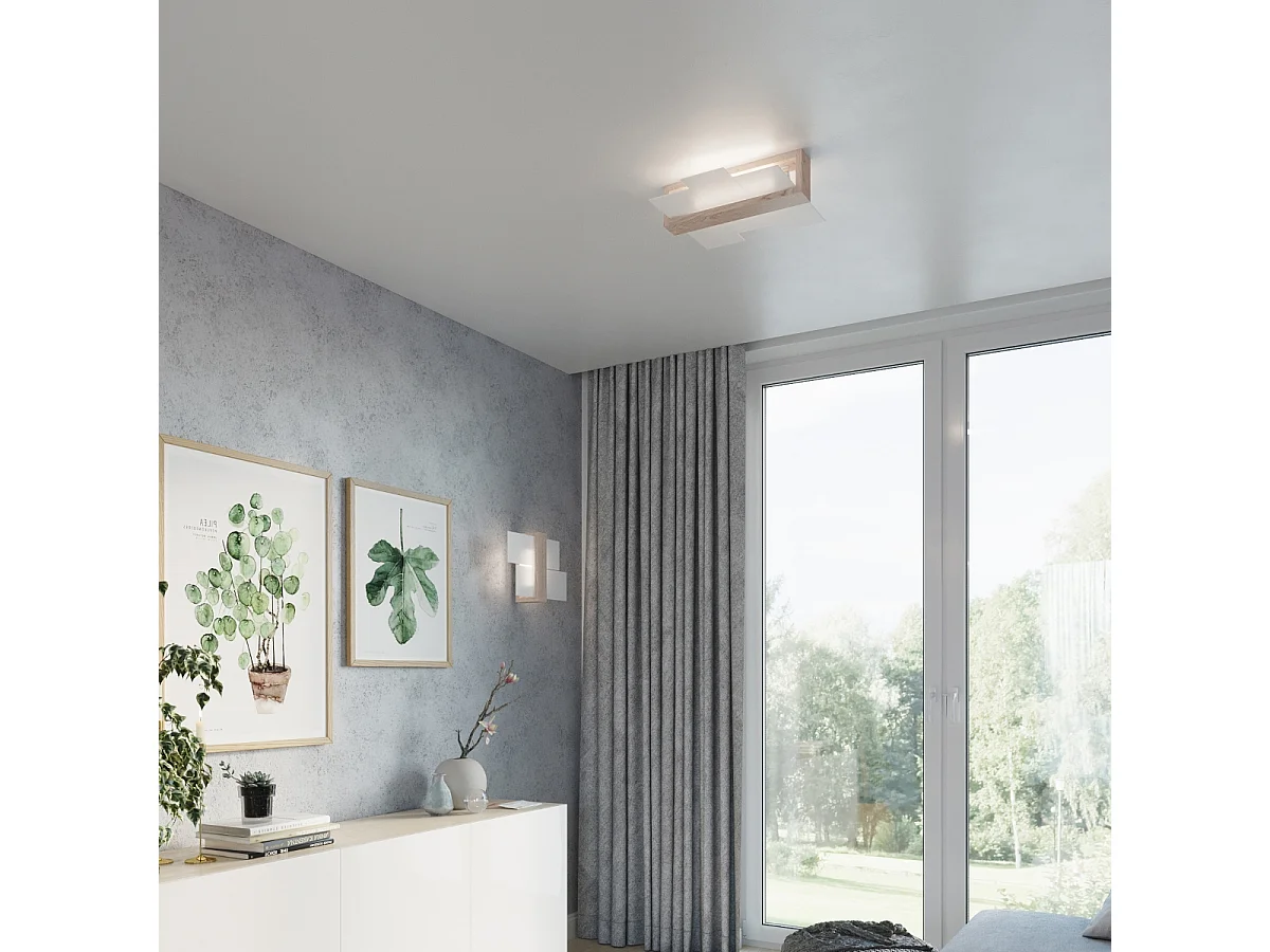 Sollux FENIKS - 1 licht Flush Wandleuchte Naturholz, E27