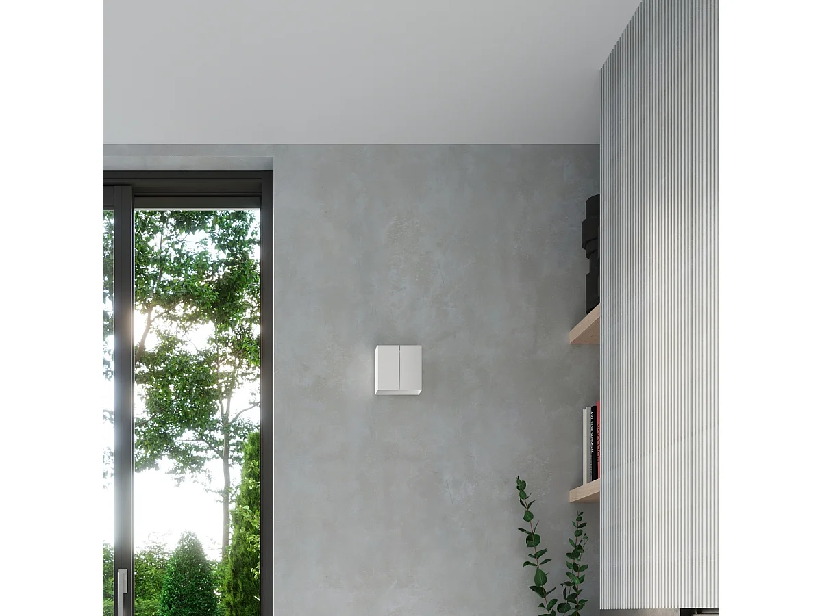 Kinkiety Nowoczesny Linea, Stal - 2 Źródło - L.18 X H.9 Cm - Biały