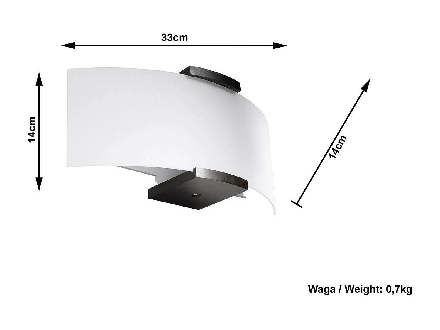 Kinkiet EMILIO biały/wenge