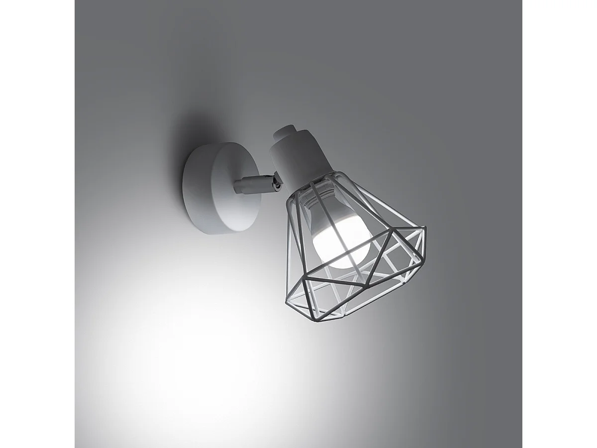 Candeeiros De Parede Artemis Moderno, Aço - 1 Lichtbronnen - L.18 X H.18 Cm - Branco