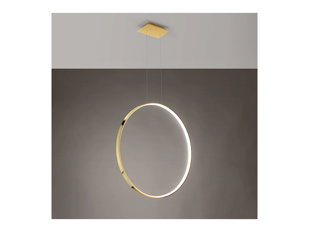 Hanglampen Rio Modern Van  - 1 Lichtbronnen - L.78 X H.150 Cm - Gouden