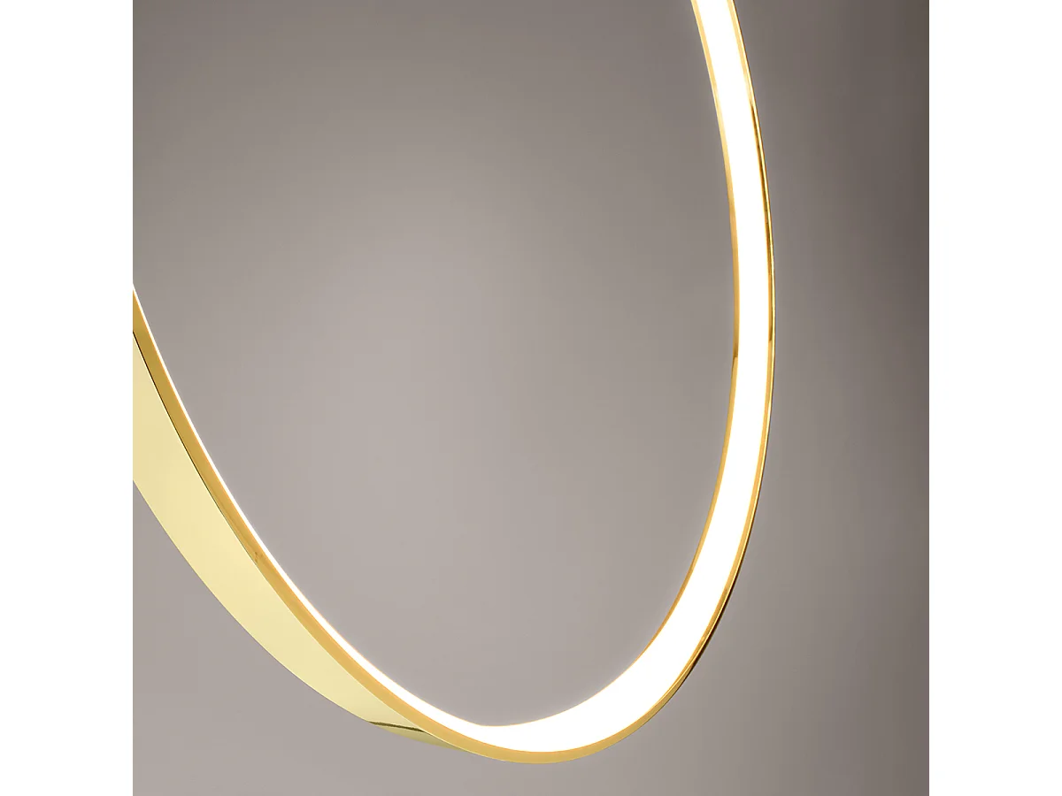 Luminárias Pendentes Rio Moderno, Alumínio - 1 Lichtbronnen - L.78 X H.150 Cm - Dourado