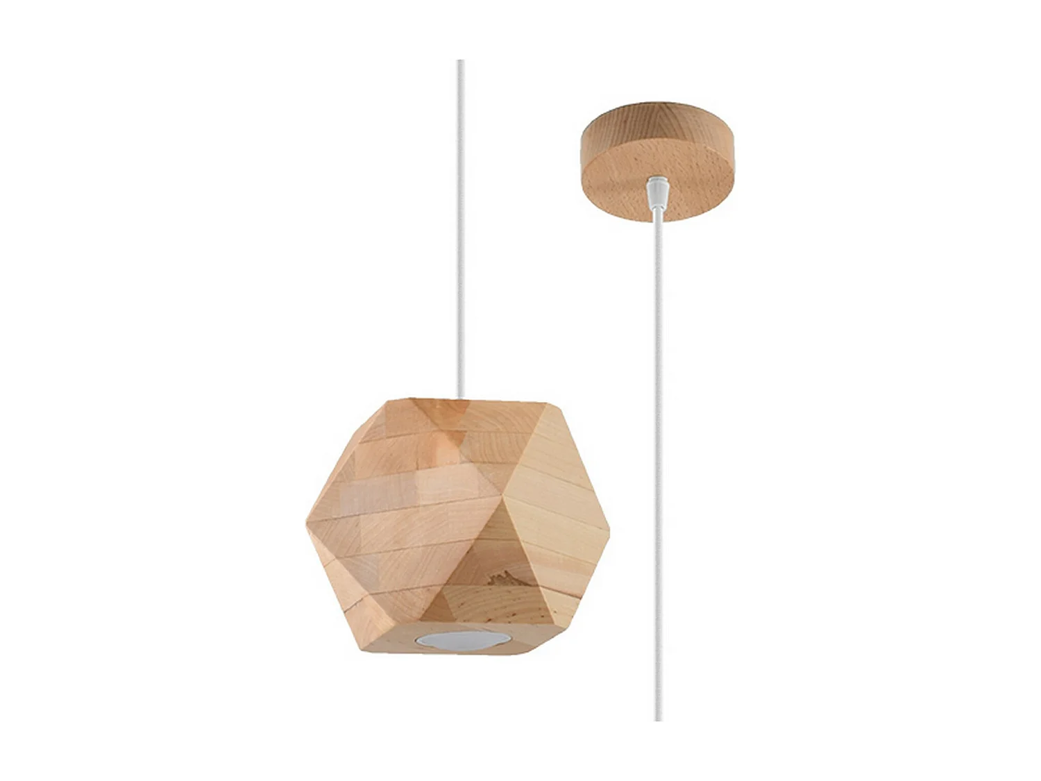 Sollux lichting Woody Kugelpendel-Deckenleuchte, Naturholz, 1x GU10