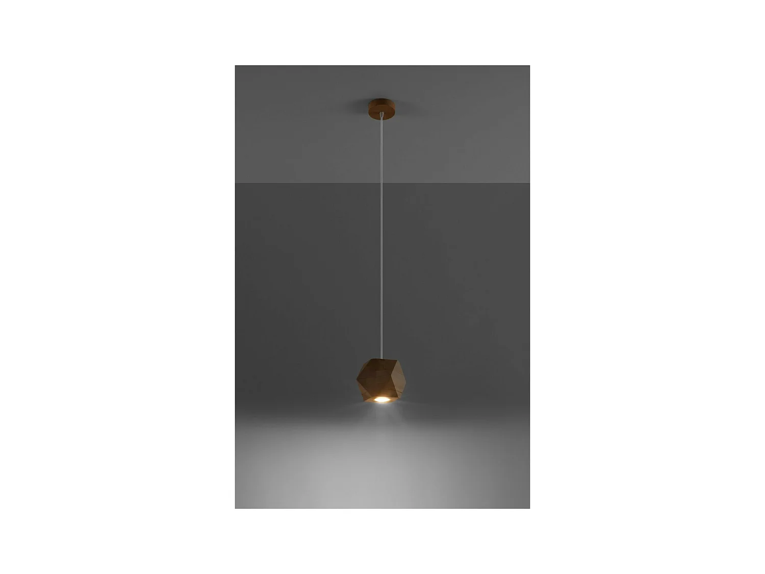 Sollux Lighting Woody Plafón Colgante Esférico, Madera Natural, 1x GU10