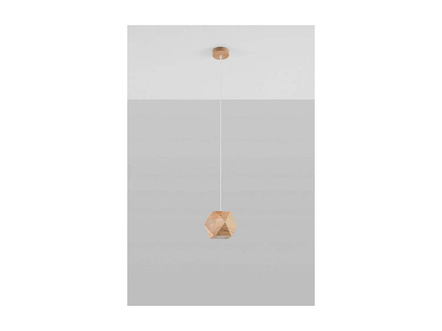 Sollux Lighting Woody Plafonnier suspendu sphérique, bois naturel, 1x GU10