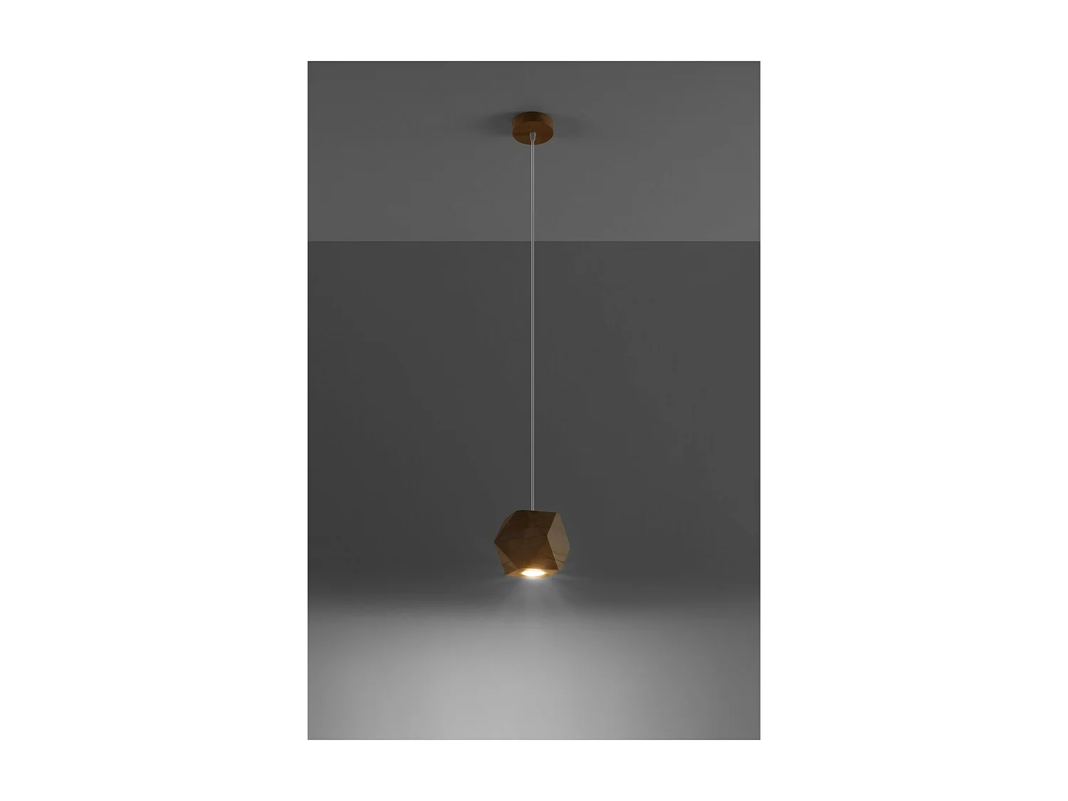 Sollux Lighting Woody Plafonnier suspendu sphérique, bois naturel, 1x GU10