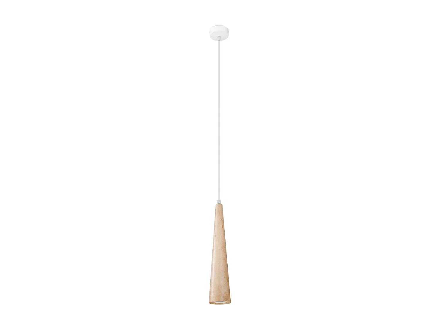 Hanglampen Sula Scandinavisch Van  - 1 Lichtbronnen - L.8 X H.120 Cm - Natuurlijk Hout