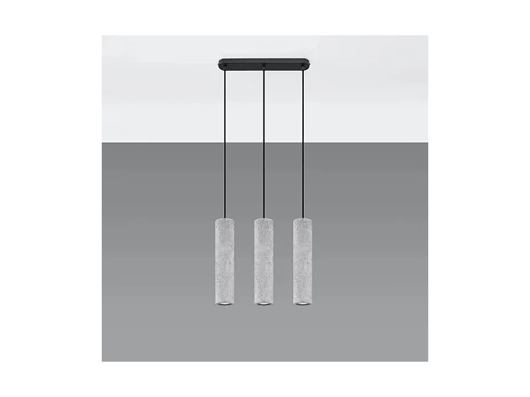 Hanglampen Luvo Industrieel Van  - 3 Lichtbronnen - L.45 X H.90 Cm - Grijs