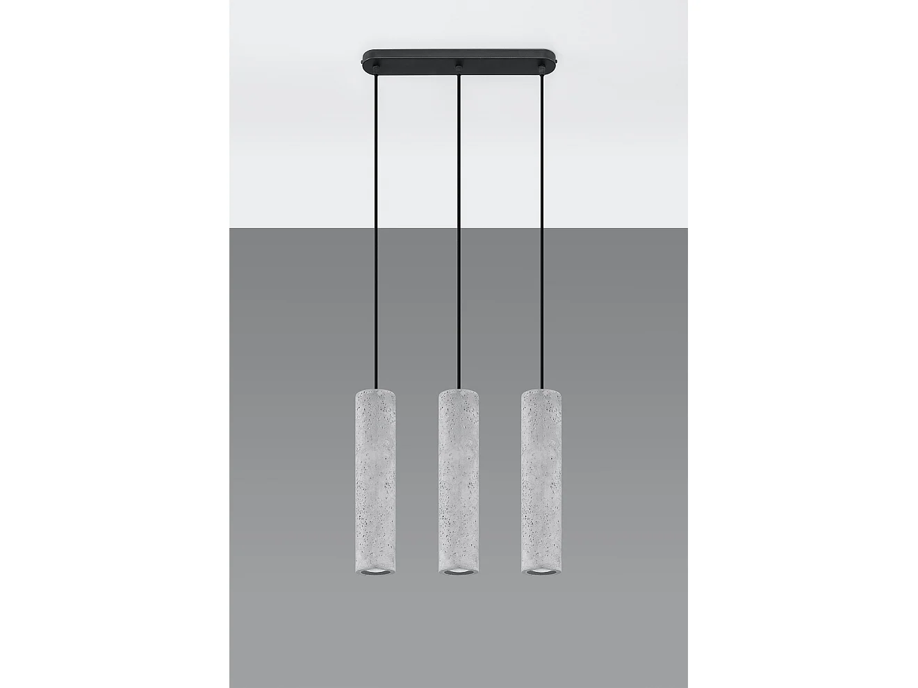 Hanglampen Luvo Industrieel Van  - 3 Lichtbronnen - L.45 X H.90 Cm - Grijs