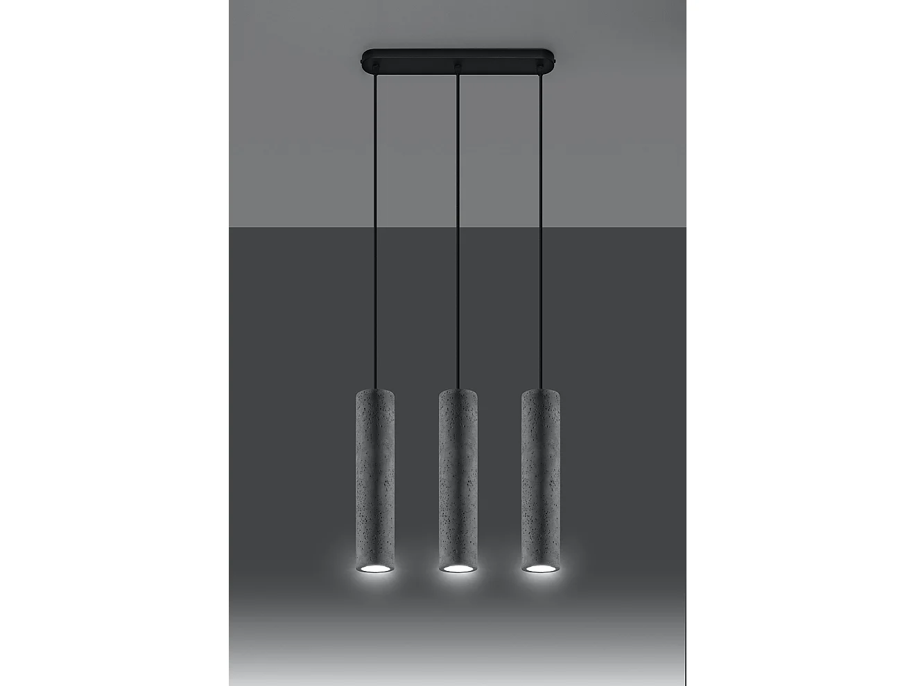 Hanglampen Luvo Industrieel Van  - 3 Lichtbronnen - L.45 X H.90 Cm - Grijs