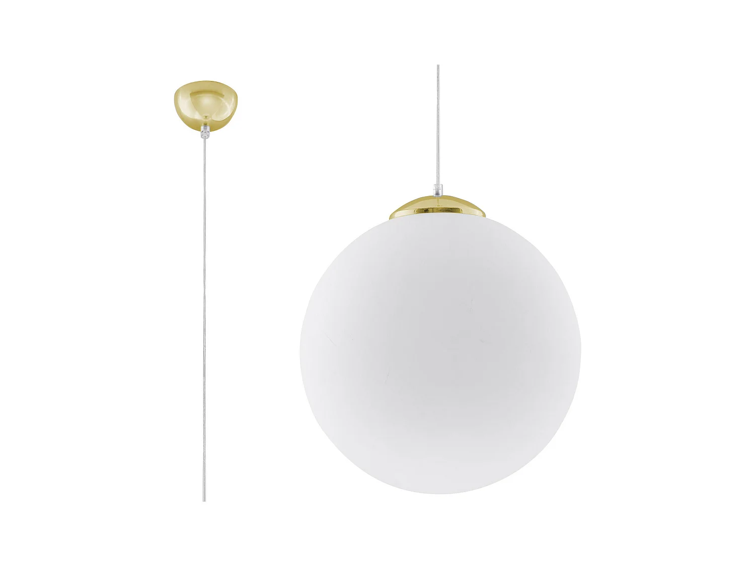 Hanglampen Ugo Minimalistisch Van  - 1 Lichtbronnen - L.40 X H.130 Cm - Wit Goud