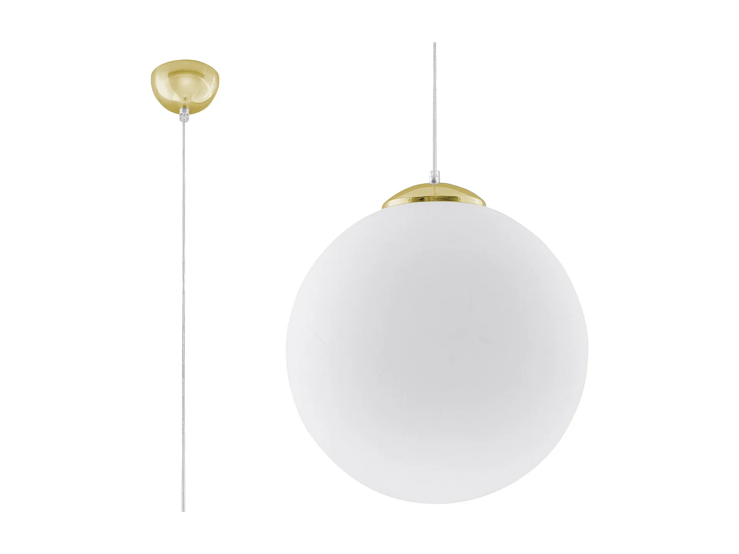 Hanglampen Ugo Minimalistisch Van  - 1 Lichtbronnen - L.40 X H.130 Cm - Wit Goud