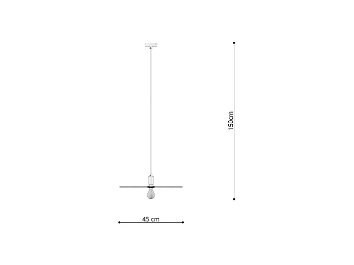 Lampes Suspendues Sirkel Moderne En Acier - 1 Sources Lumineuses - L.45 X H.150 Cm - Noir