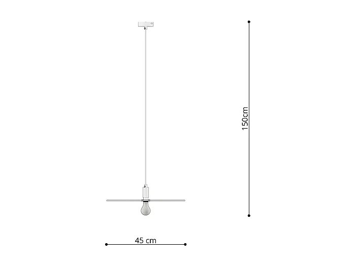 Lampes Suspendues Sirkel Moderne En Acier - 1 Sources Lumineuses - L.45 X H.150 Cm - Noir