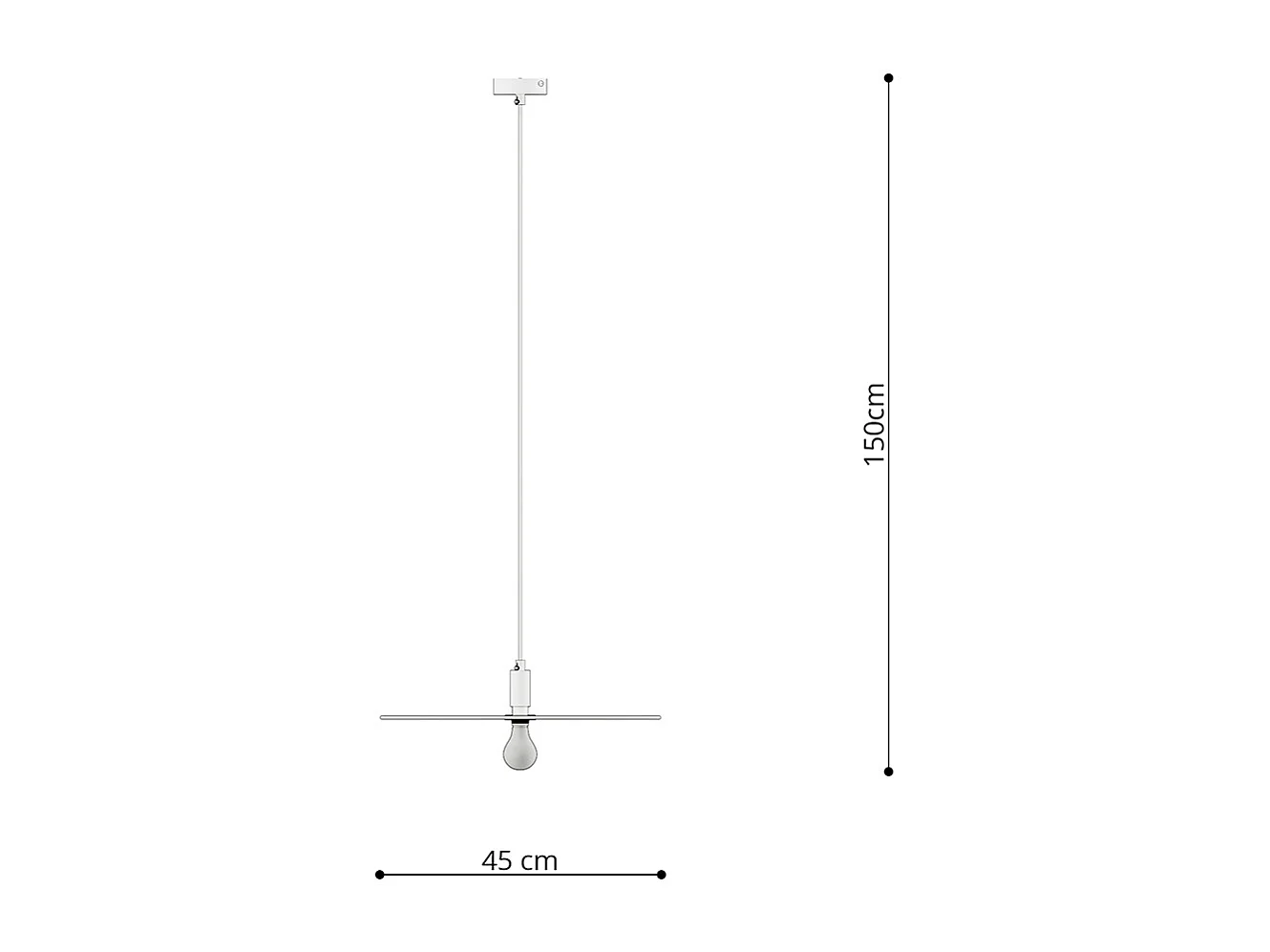Lampes Suspendues Sirkel Moderne En Acier - 1 Sources Lumineuses - L.45 X H.150 Cm - Noir