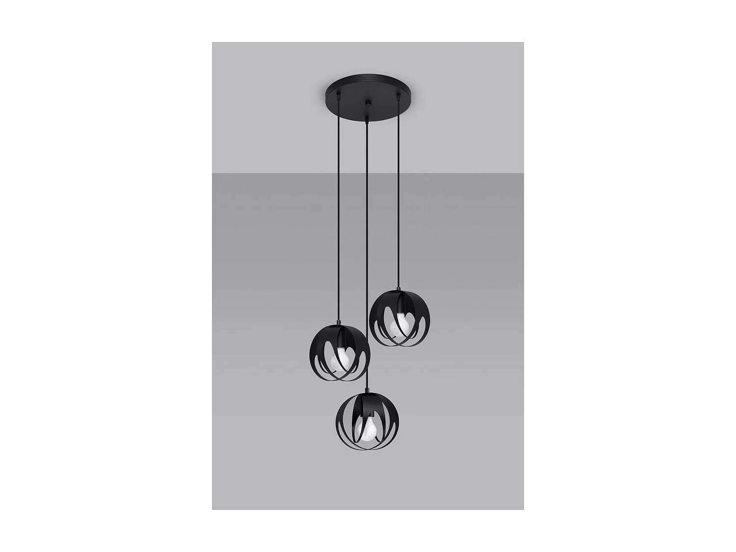 Hanglampen Tulos Modern Van  - 3 Lichtbronnen - L.30 X H.117 Cm - Zwart