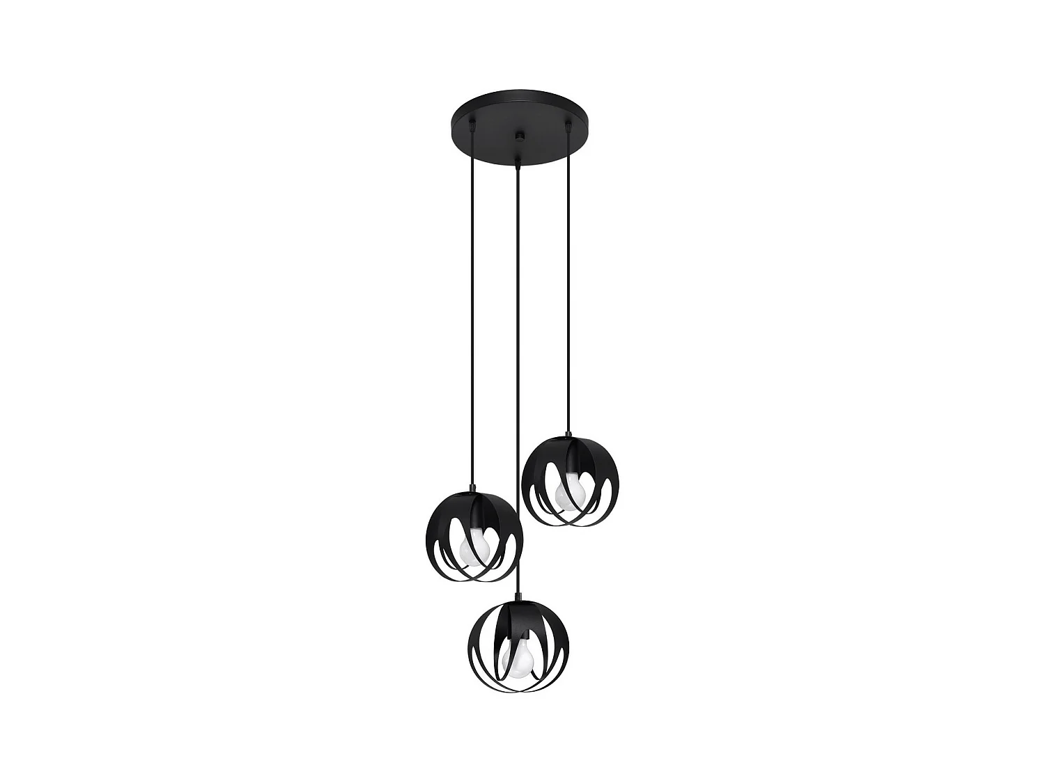 Sollux Lighting Tulos Plafonnier suspendu Cluster, noir, 3x E27