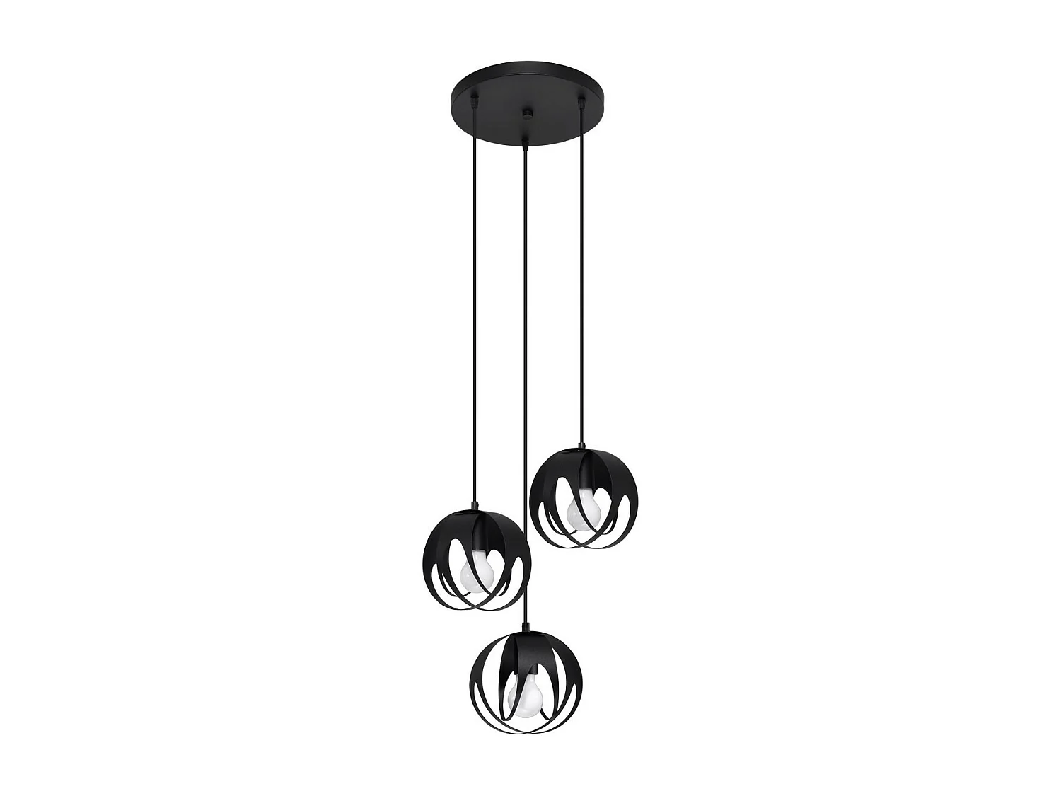 Sollux Lighting Tulos Plafonnier suspendu Cluster, noir, 3x E27