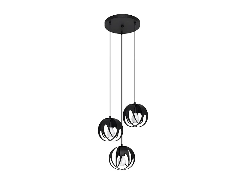 Sollux Lighting Tulos Plafonnier suspendu Cluster, noir, 3x E27