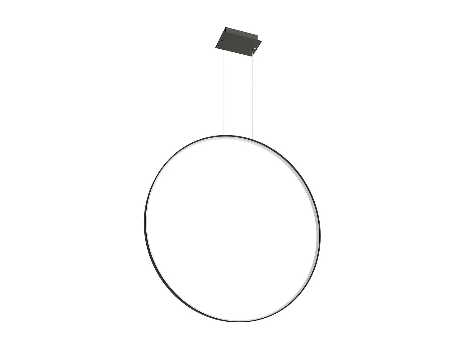 Sollux Lighting Rio Lámpara de techo colgante circular LED integrada, negra, 3000K, 7820lm