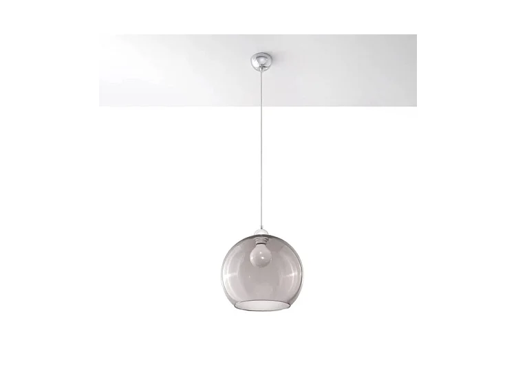 Sollux BALL Plafonnier en forme de dôme en verre à 1 ampoule graphite, chrome, E27