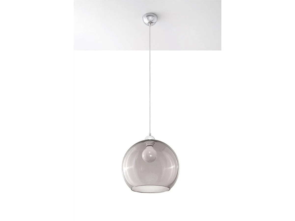 Sollux BALL Plafonnier en forme de dôme en verre à 1 ampoule graphite, chrome, E27
