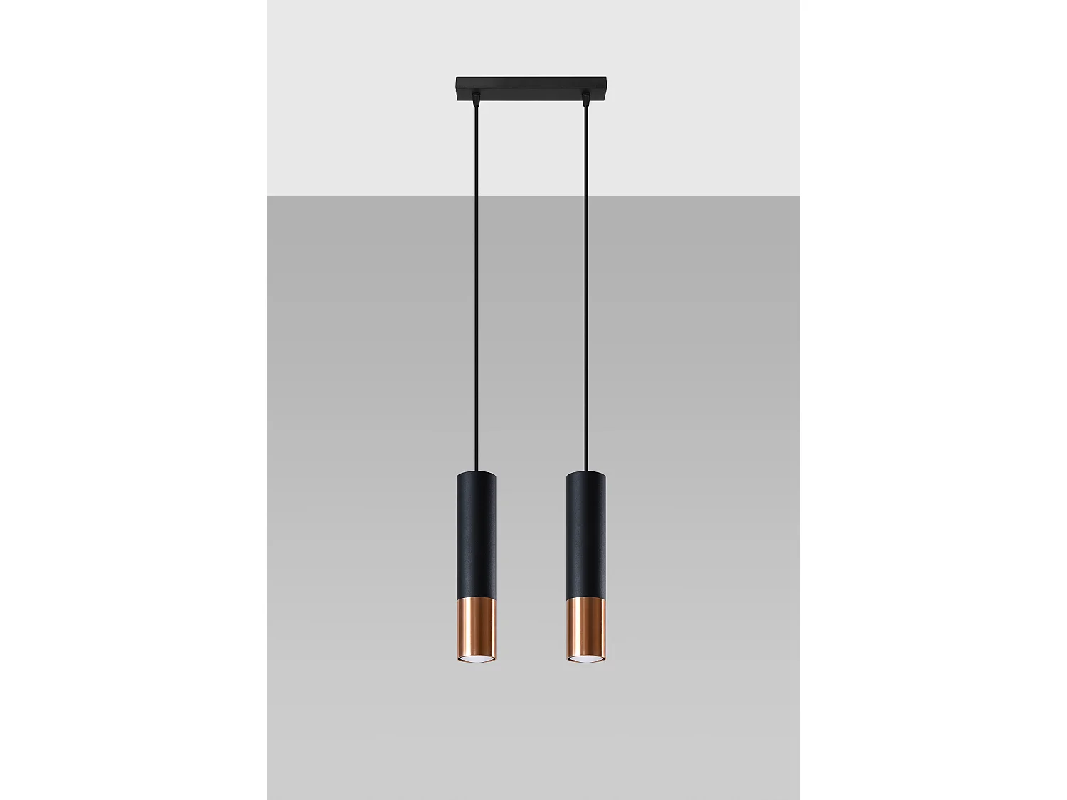 Sollux LOOPEZ Suspension Twin Suspendue Noir, Cuivre GU10