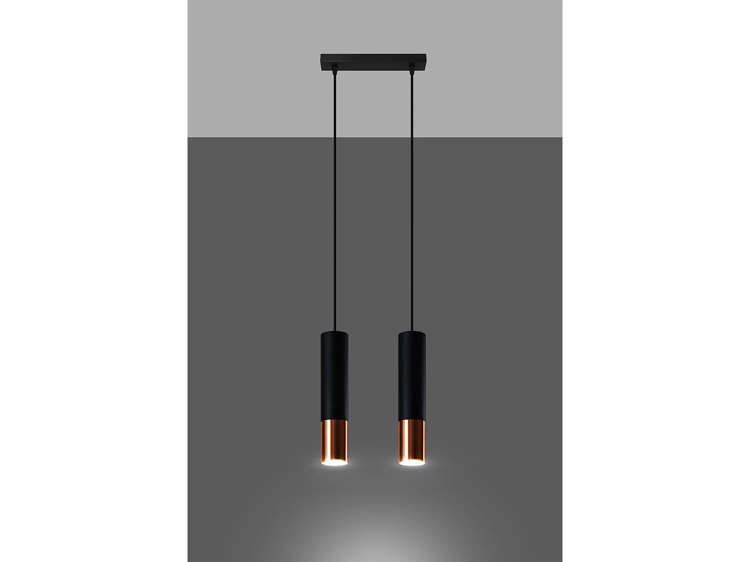 Sollux LOOPEZ Suspension Twin Suspendue Noir, Cuivre GU10