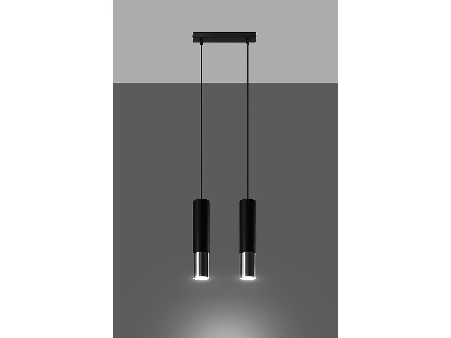 Twin Hanging Pendelleuchte Black, Chrome GU10 Twin Hanging Pendelleuchte Schwarz, Chrom GU10