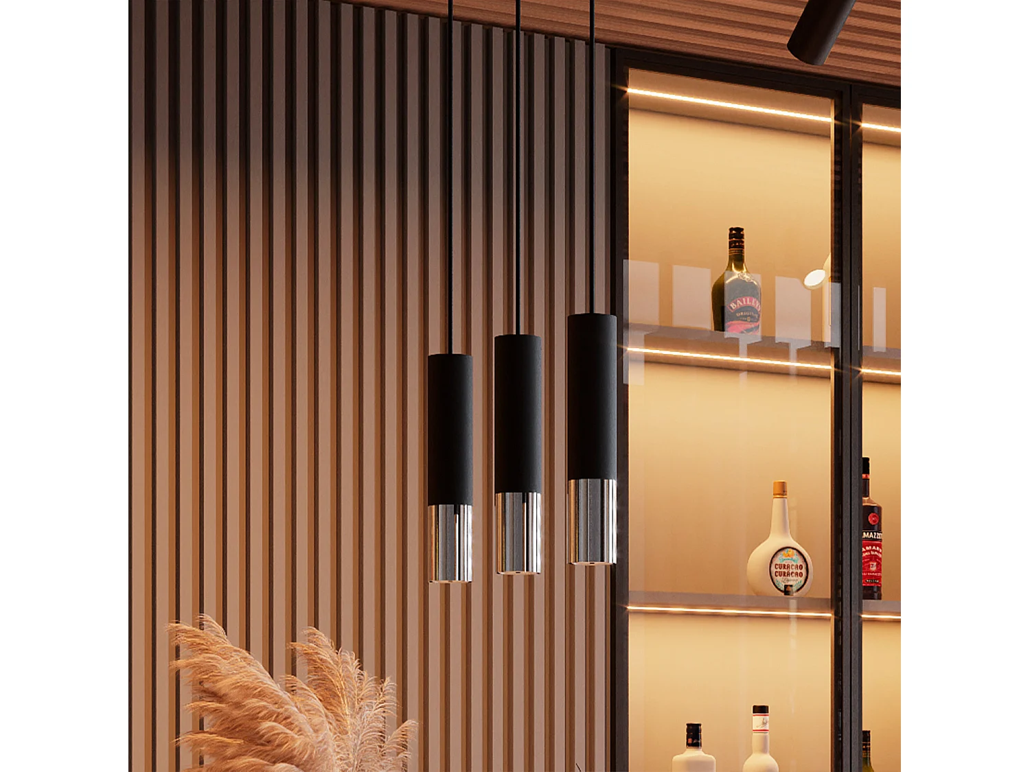 Twin Hanging Pendelleuchte Black, Chrome GU10 Twin Hanging Pendelleuchte Schwarz, Chrom GU10