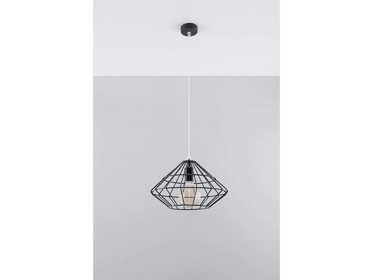 Sollux UMBERTO - 1 Lichtkäfig Deckenanhänger Schwarz, E27