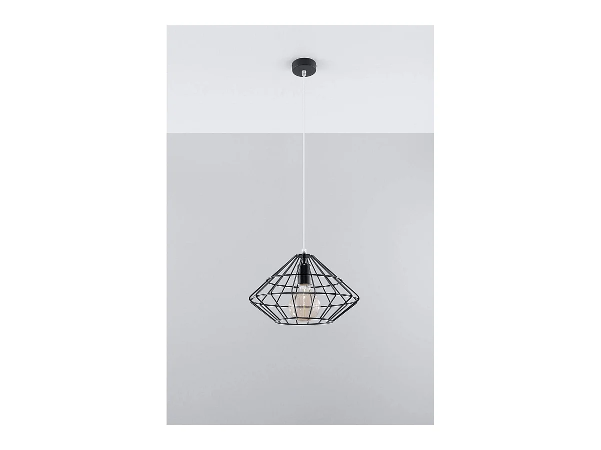 Sollux UMBERTO Plafonnier suspendu à 1 ampoule noir, E27