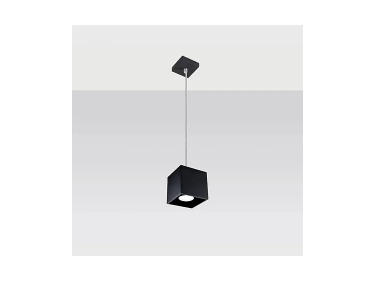 Lampes Suspendues Quad Moderne En Aluminium - 1 Sources Lumineuses - L.10 X H.110 Cm - Noir
