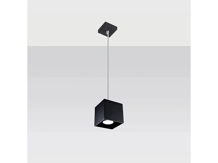Hanglampen Quad Modern Van  - 1 Lichtbronnen - L.10 X H.110 Cm - Zwart