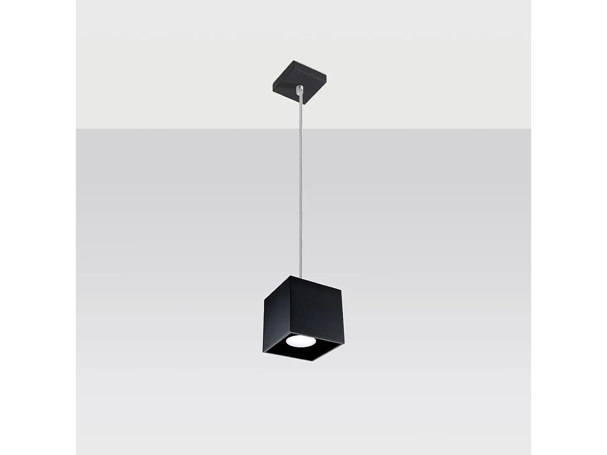 Hanglampen Quad Modern Van  - 1 Lichtbronnen - L.10 X H.110 Cm - Zwart
