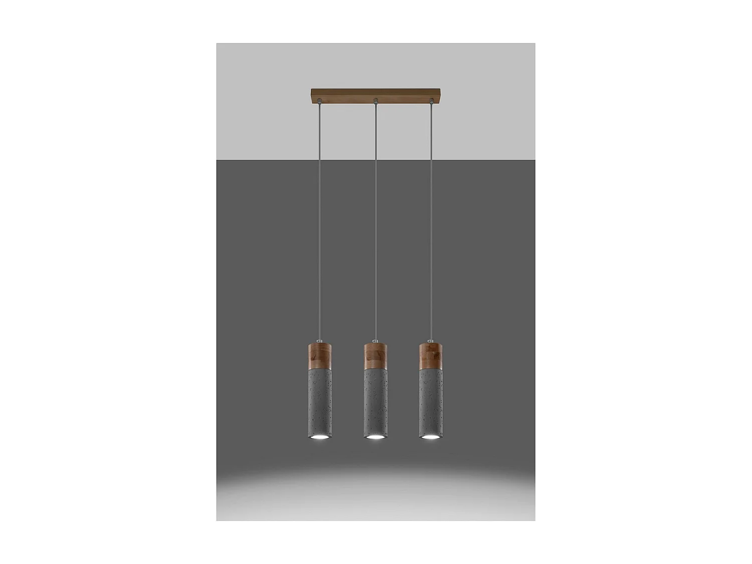 Lampa wisząca ZANE 3 szara