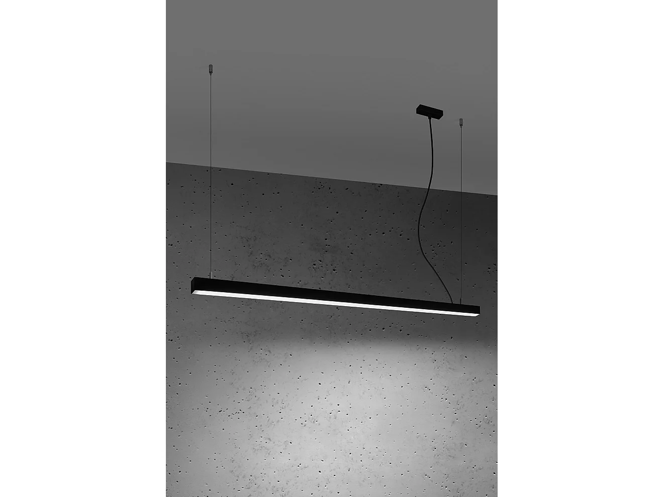 Lampada a sospensione lineare a barra diritta a LED integrata da 145 cm, nera 4000K Lámpara colgante de barra recta lineal LED integrada de 145 cm negro 4000K