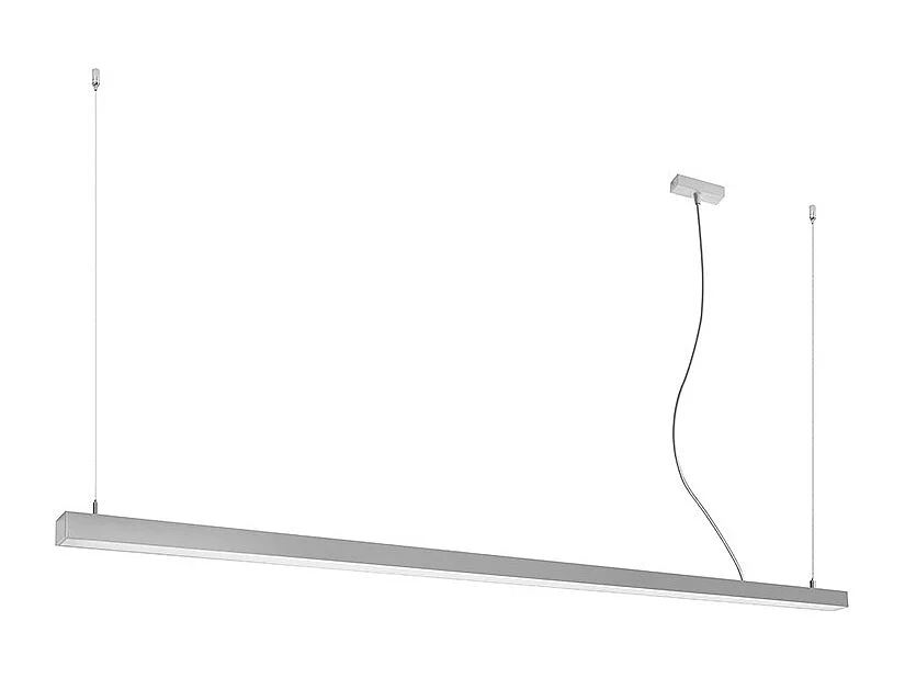 Hanglampen Pinne Minimalistisch Van  - 1 Lichtbronnen - L.200 X H.150 Cm - Grijs