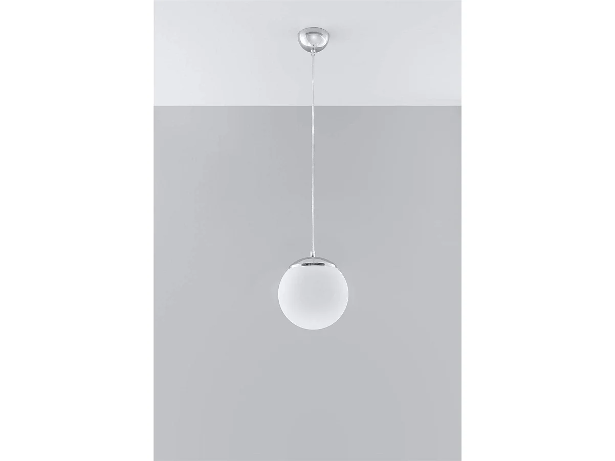 Hanglampen Ugo Minimalistisch Van  - 1 Lichtbronnen - L.20 X H.110 Cm - Wit/Chroom