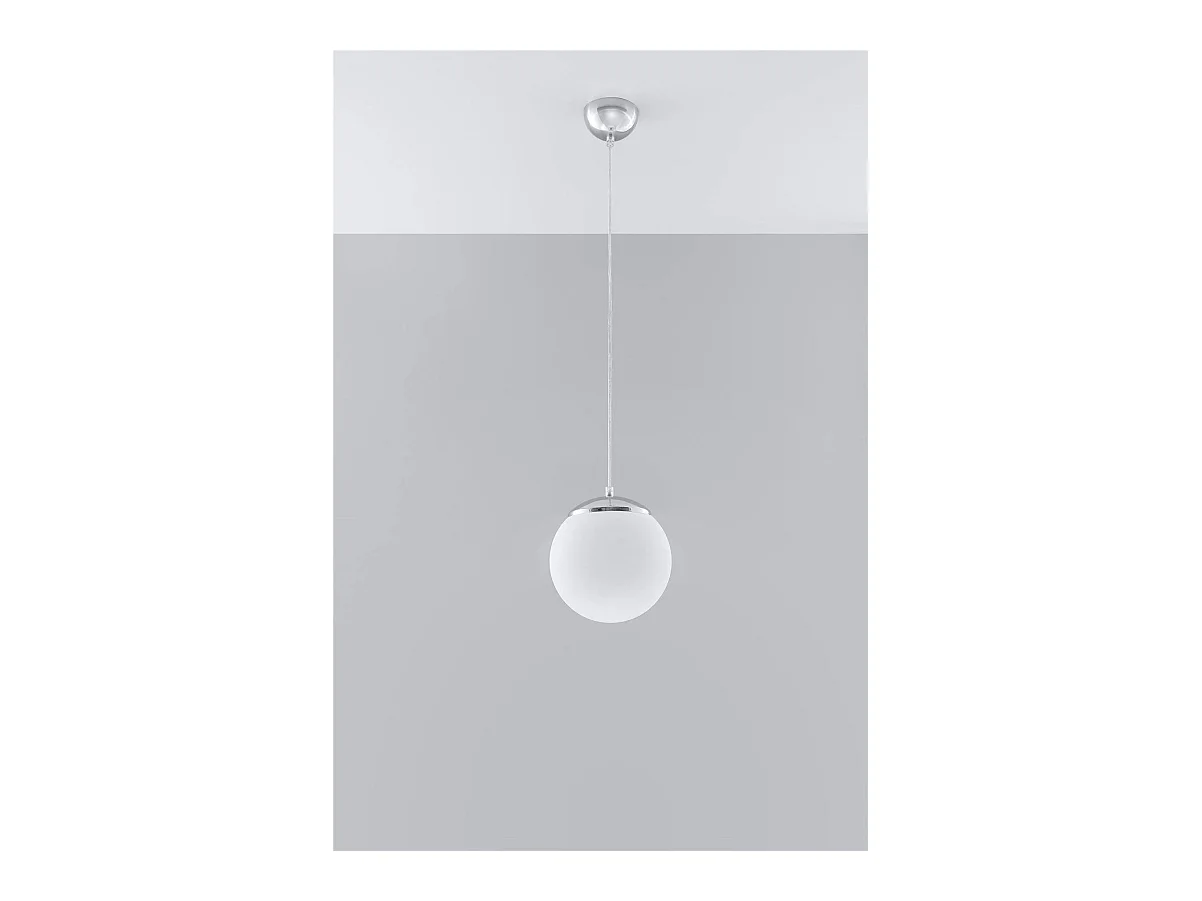 Sollux UGO - 1 licht Globe Anhänger Weiß, Chrom, E27