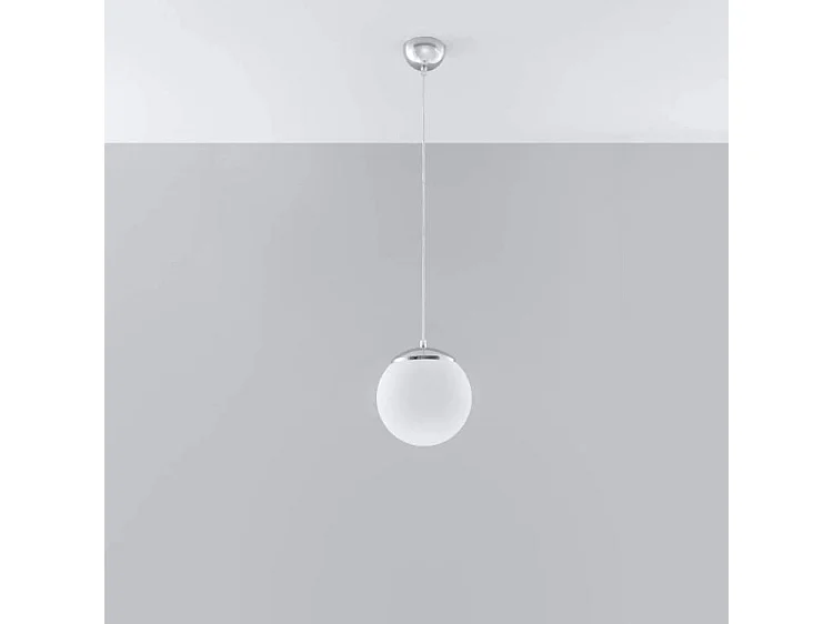 Sollux UGO Suspension Globe 1 Lumière Blanc, Chrome, E27