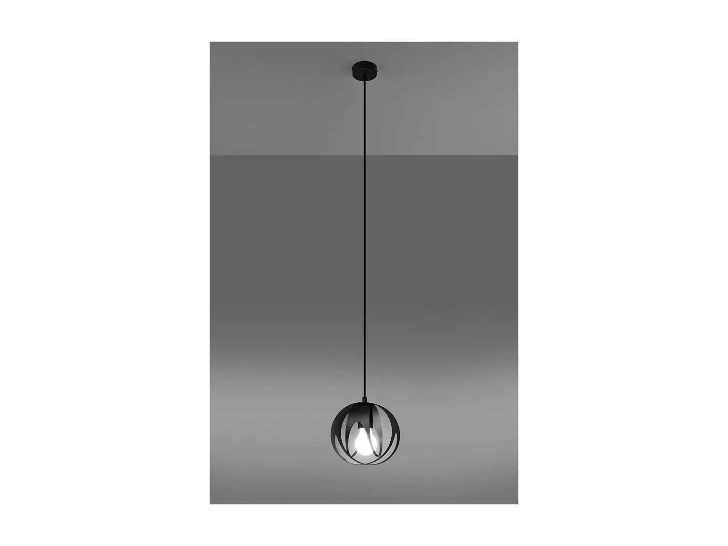 Hanglampen Tulos Modern Van  - 1 Lichtbronnen - L.16 X H.125 Cm - Zwart