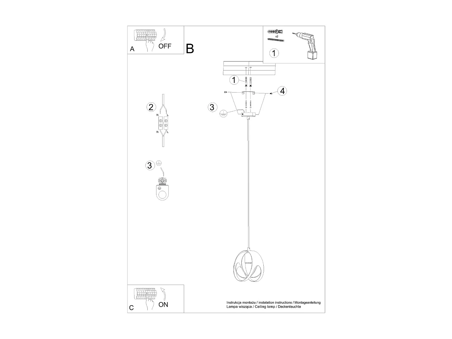 Hanglampen Tulos Modern Van  - 1 Lichtbronnen - L.16 X H.125 Cm - Zwart