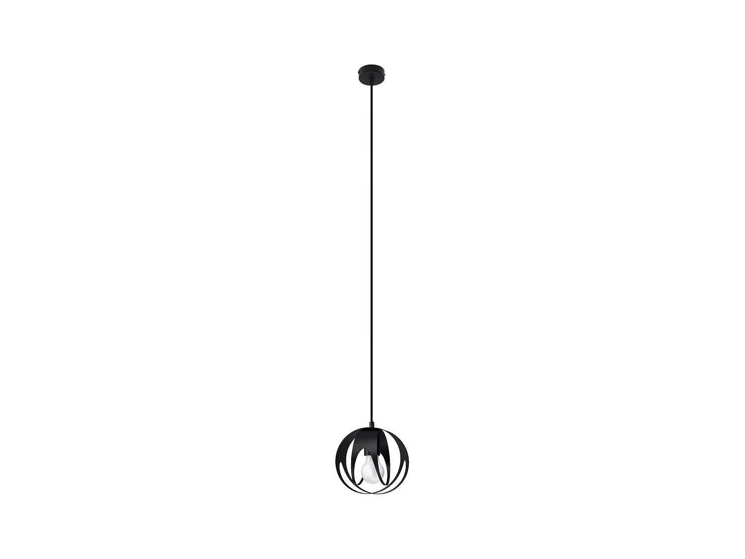 Sollux Lighting Tulos Plafonnier suspendu sphérique, noir, 1x E27