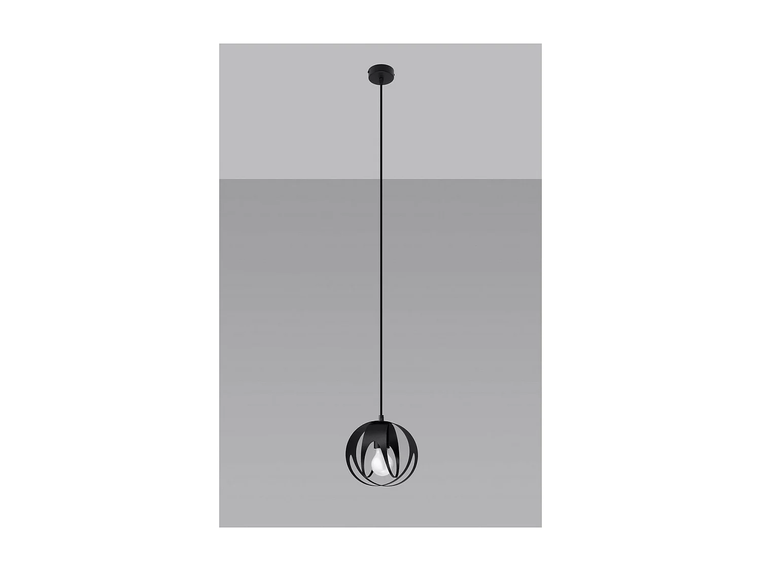 Sollux Lighting Tulos Plafonnier suspendu sphérique, noir, 1x E27